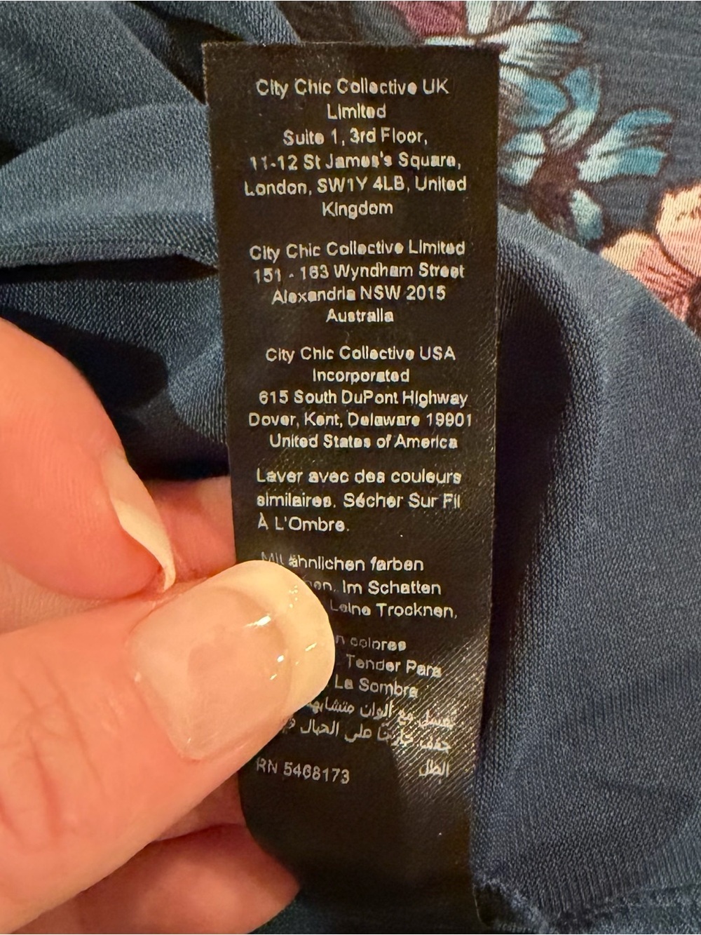 City Chic Floral Wrap Maxi Dress XXL / 24 Blue Pink Boho 58” Length - Picture 7 of 7